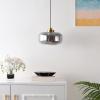 SAFAVIEH Lighting Collection Edge Smoke Grey/Brass Adjustable Pendant Hanging Light Fixture, Ideal for Dining Room, Kitchen Island, Entryway (LED Bulb Included)