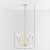 SAFAVIEH Lighting Collection Eirene Antique Brass 6-Light Candelabra Hanging Chandelier Light Fixture (LED Bulbs Included)