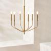 SAFAVIEH Lighting Collection Eirene Antique Brass 6-Light Candelabra Hanging Chandelier Light Fixture (LED Bulbs Included)
