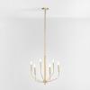 SAFAVIEH Lighting Collection Eirene Antique Brass 6-Light Candelabra Hanging Chandelier Light Fixture (LED Bulbs Included)
