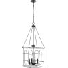 SAFAVIEH Lighting Collection Flatbush Black 4-Light Hanging Adjustable Chandelier Light Fixture (LED Bulbs Included)