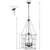 SAFAVIEH Lighting Collection Flatbush Black 4-Light Hanging Adjustable Chandelier Light Fixture (LED Bulbs Included)