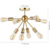 SAFAVIEH Lighting Collection Gannet Sputnik Retro Brass Flush Mount (LED Bulbs Included)