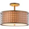SAFAVIEH Lighting Collection Giotta Farmhouse Antique Gold 16-inch Diameter Semi Flush Mount Ceiling Light Fixture (LED Bulbs Included)(Antique Gold)