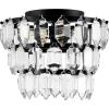 SAFAVIEH Lighting Collection Gorson Black Metal/Crystal 3-Light Kitchen Bathroom Dining Bedroom Foyer Hallway Flush Mount (LED Bulbs Included)