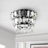 SAFAVIEH Lighting Collection Gorson Black Metal/Crystal 3-Light Kitchen Bathroom Dining Bedroom Foyer Hallway Flush Mount (LED Bulbs Included)