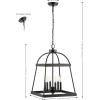 SAFAVIEH Lighting Collection Gracyn Black 6-Light Hanging Adjustable Chandelier Light Fixture (LED Bulbs Included)