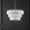 SAFAVIEH Lighting Collection Gutierrez Art Deco Gold 3-Tier 24-inch Diameter Adjustable Hanging Chandelier Light Fixture (LED Bulbs Included)