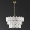 SAFAVIEH Lighting Collection Gutierrez Art Deco Gold 3-Tier 24-inch Diameter Adjustable Hanging Chandelier Light Fixture (LED Bulbs Included)