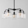 SAFAVIEH Lighting Collection Jameson Clear Glass Orb 5-Light Hanging Adjustable Chandelier Light Fixture (LED Bulbs Included)