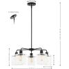 SAFAVIEH Lighting Collection Jameson Clear Glass Orb 5-Light Hanging Adjustable Chandelier Light Fixture (LED Bulbs Included)