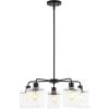 SAFAVIEH Lighting Collection Jameson Clear Glass Orb 5-Light Hanging Adjustable Chandelier Light Fixture (LED Bulbs Included)