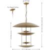 SAFAVIEH Lighting Collection Jules 5-Light Antique Gold Metal Adjustable Pendant Hanging Light Fixture (LED Bulb Included)(Antique Gold)