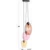 SAFAVIEH Lighting Collection Keoni 3-Light Multicolored Glass Shade Adjustable Hanging Pendant Light Fixture (LED Bulbs Included)