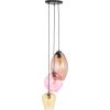 SAFAVIEH Lighting Collection Keoni 3-Light Multicolored Glass Shade Adjustable Hanging Pendant Light Fixture (LED Bulbs Included)