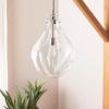 SAFAVIEH Lighting Collection Kinney Clear/Nickel Adjustable Pendant Hanging Light Fixture, Ideal for Dining Room, Kitchen Island, Entryway (LED Bulb Included)
