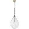 SAFAVIEH Lighting Collection Kinney Clear/Nickel Adjustable Pendant Hanging Light Fixture, Ideal for Dining Room, Kitchen Island, Entryway (LED Bulb Included)