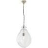 SAFAVIEH Lighting Collection Kinney Clear/Nickel Adjustable Pendant Hanging Light Fixture, Ideal for Dining Room, Kitchen Island, Entryway (LED Bulb Included)