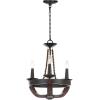 SAFAVIEH Lighting Collection Lucero Farmhouse Rustic Industrial Boho Black/ Brown 18-inch Diameter 3-light Adjustable Hanging Chandelier Light Fixture (LED Bulbs Included)