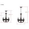 SAFAVIEH Lighting Collection Lucero Farmhouse Rustic Industrial Boho Black/ Brown 18-inch Diameter 3-light Adjustable Hanging Chandelier Light Fixture (LED Bulbs Included)