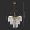 SAFAVIEH Lighting Collection Marjory Art Deco Gold 3-Tier 24-inch Diameter Adjustable Hanging Chandelier Light Fixture (LED Bulbs Included)