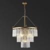 SAFAVIEH Lighting Collection Marjory Art Deco Gold 3-Tier 24-inch Diameter Adjustable Hanging Chandelier Light Fixture (LED Bulbs Included)