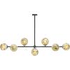 SAFAVIEH Lighting Collection Melesa Modern Sputnik 7-Light Globe Orb Linear Hanging Adjustable Chandelier Light Fixture (LED Bulbs Included)