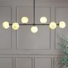 SAFAVIEH Lighting Collection Melesa Modern Sputnik 7-Light Globe Orb Linear Hanging Adjustable Chandelier Light Fixture (LED Bulbs Included)