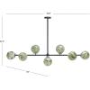 SAFAVIEH Lighting Collection Melesa Modern Sputnik 7-Light Globe Orb Linear Hanging Adjustable Chandelier Light Fixture (LED Bulbs Included)