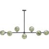SAFAVIEH Lighting Collection Melesa Modern Sputnik 7-Light Globe Orb Linear Hanging Adjustable Chandelier Light Fixture (LED Bulbs Included)