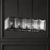 SAFAVIEH Lighting Collection Merissa Art Deco Crystal 15-inch Diameter Adjustable Hanging Linear Chandelier Light Fixture (LED Bulbs Included)