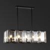 SAFAVIEH Lighting Collection Merissa Art Deco Crystal 15-inch Diameter Adjustable Hanging Linear Chandelier Light Fixture (LED Bulbs Included)