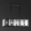 SAFAVIEH Lighting Collection Merissa Art Deco Crystal 15-inch Diameter Adjustable Hanging Linear Chandelier Light Fixture (LED Bulbs Included)
