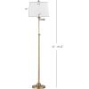 SAFAVIEH Lighting Collection Nadia Traditional Farmhouse Swivel Swing Arm Gold 64-inch Adjustable Height Living Room Bedroom Home Office Standing Floor Lamp (LED Bulb Included)
