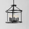 SAFAVIEH Lighting Collection Navassa Black 5-Light Adjustable Pendant Chandelier Hanging Light Fixture, Ideal for Dining Room, Kitchen Island, Entryway (LED Bulbs Included)