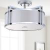 SAFAVIEH Lighting Collection Orb Chrome 17-inch Diameter Semi Flush Mount Ceiling Light Fixture (LED Bulbs Included)(Chrome)