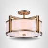 SAFAVIEH Lighting Collection Orb Chrome 17-inch Diameter Semi Flush Mount Ceiling Light Fixture (LED Bulbs Included)(Gold)