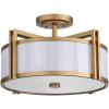 SAFAVIEH Lighting Collection Orb Chrome 17-inch Diameter Semi Flush Mount Ceiling Light Fixture (LED Bulbs Included)(Gold)