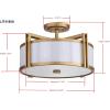 SAFAVIEH Lighting Collection Orb Chrome 17-inch Diameter Semi Flush Mount Ceiling Light Fixture (LED Bulbs Included)(Gold)