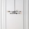SAFAVIEH Lighting Collection Pythea Black/Clear 8-Light Hanging Adjustable Chandelier Light Fixture (LED Bulbs Included)