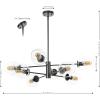SAFAVIEH Lighting Collection Pythea Black/Clear 8-Light Hanging Adjustable Chandelier Light Fixture (LED Bulbs Included)