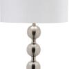 SAFAVIEH Lighting Collection Reflections Modern Farmhouse Stacked Ball Brass 59-inch Living Room Bedroom Home Office Standing Floor Lamp (LED Bulb Included)(Silver)