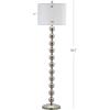 SAFAVIEH Lighting Collection Reflections Modern Farmhouse Stacked Ball Brass 59-inch Living Room Bedroom Home Office Standing Floor Lamp (LED Bulb Included)(Silver)