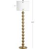 SAFAVIEH Lighting Collection Reflections Modern Farmhouse Stacked Ball Brass 59-inch Living Room Bedroom Home Office Standing Floor Lamp (LED Bulb Included)(Brass)