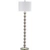 SAFAVIEH Lighting Collection Reflections Modern Farmhouse Stacked Ball Brass 59-inch Living Room Bedroom Home Office Standing Floor Lamp (LED Bulb Included)(Silver)