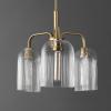 SAFAVIEH Lighting Collection Romeyn Art Deco Brass 3-Light Adjustable Pendant Chandelier Hanging Light Fixture, Ideal for Dining Room, Kitchen Island, Foyer, Entryway (LED Bulbs Included)