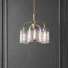 SAFAVIEH Lighting Collection Romeyn Art Deco Brass 3-Light Adjustable Pendant Chandelier Hanging Light Fixture, Ideal for Dining Room, Kitchen Island, Foyer, Entryway (LED Bulbs Included)