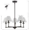 SAFAVIEH Lighting Collection Rowley Modern Farmhouse 5-Light Adjustable Chandelier Light Fixture with Fabric Shades, Ideal for Dining Room, Kitchen Island, Foyer, Entryway (LED Bulbs Included)