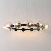 SAFAVIEH Lighting Collection Rylian Black 12-Light Round Hanging Adjustable Chandelier Light Fixture (LED Bulbs Included)(Black)