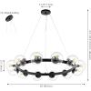 SAFAVIEH Lighting Collection Rylian Black 12-Light Round Hanging Adjustable Chandelier Light Fixture (LED Bulbs Included)(Black)
